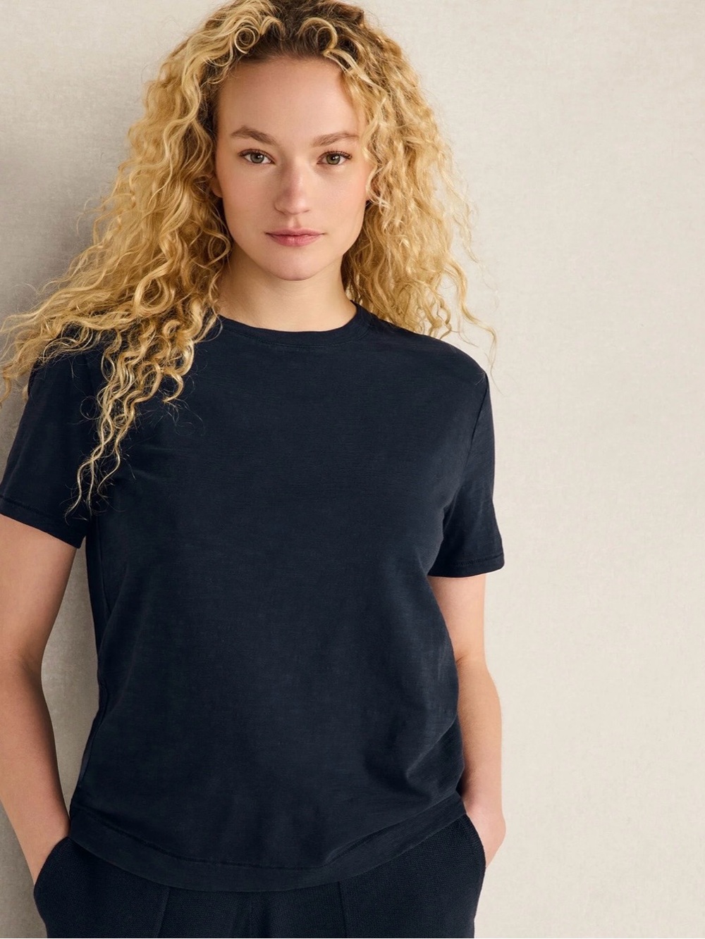 Haven Well Within Organic Cotton Slub Jersey Short Sleeve Tee - NightFall — NWT